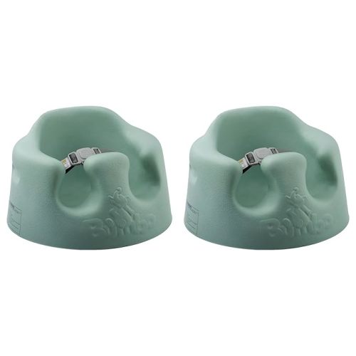 Bumbo Infant Floor Seat Baby Sit Up Chair and Sitting Support for 3 to 12 Months Old with 3 Point Adjustable Safety Strap, 2 Pack, Hemlock Green