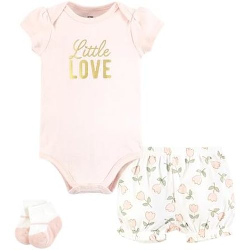 Hudson Baby Unisex Baby Bodysuit, Short and Sock, 3-Piece Set