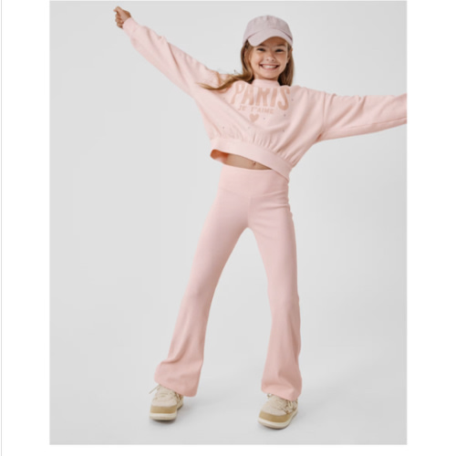 Girls Active Sueded Rib Flare Leggings - PINK | The Children's Place