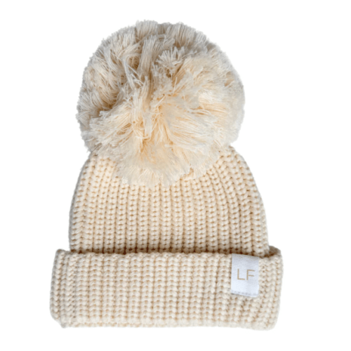 Knitted Pom Beanie | Cream