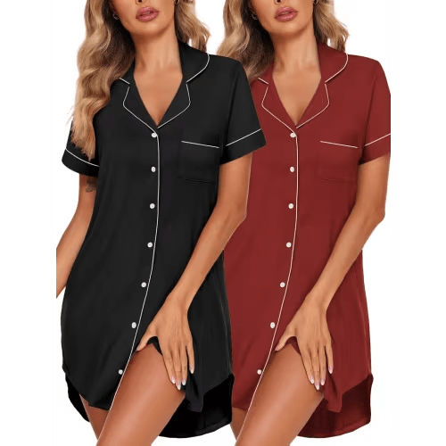 2 sizes sleepdress boyfriend style pajamas - Temu