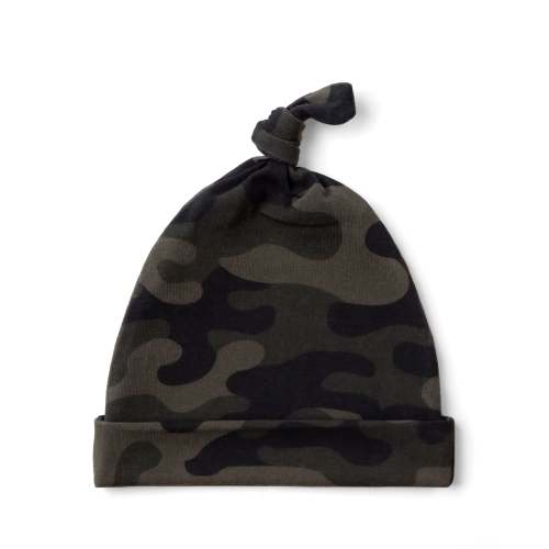 Dark Camo Knotted Beanie