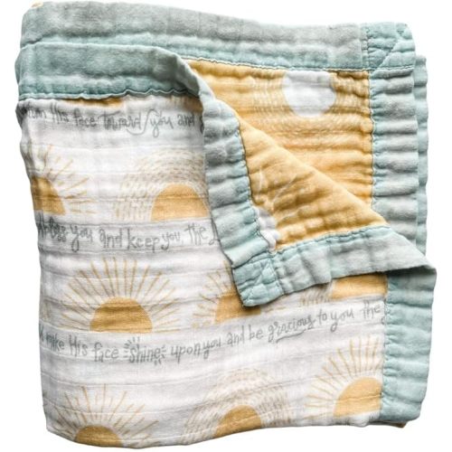Scripture Blessing Blanket | Toddlers Double Sided Muslin Blanket | Super Soft Swaddle Blanket with 6-Layers | Luxury, Breathable Toddler Essentials for Girls and Boys | 47" X 47"