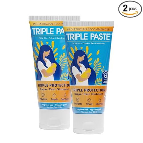 Triple Paste Diaper Rash Cream, Zinc Oxide Baby Ointment, 3 oz, 2 Pack