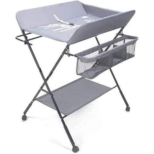 Baby Change Table - diaper changing table, portable changing table, foldable changing Station for Baby with Wheels and Storage