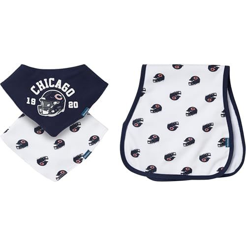 Gerber unisex-baby Nfl Team Bandana Bibs and Burp Cloth Set