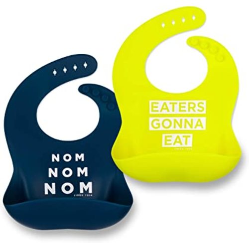 Simka Rose Silicone Baby Bibs with Food Catcher - Adjustable Soft Catch All Bib for Boys & Girls - High Chair Dining Table