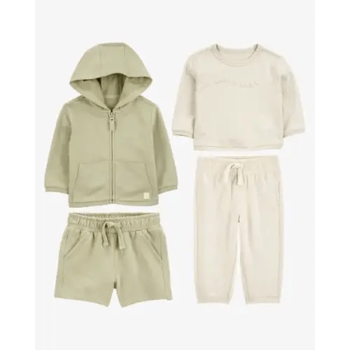 Baby 4-Piece French Terry Mix-and-Match Outfit Set - Green/Cream
 | Carter's
