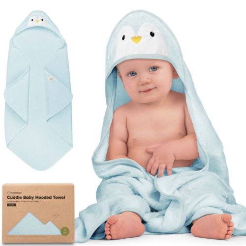 Keababies Cuddle Baby Hooded Towel, Organic Baby Bath Towel, Hooded Baby Towels, Baby Beach Towel For Newborn, Kids (frog)