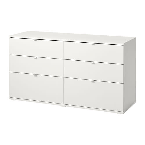 IKEA Puerto Rico - VIHALS gavetero, horizontal, 6 gavetas, blanco
