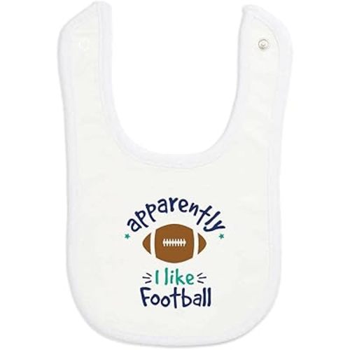 ChalkTalkSPORTS Football Baby Bib - Soft Microfiber - Football Baby Gift
