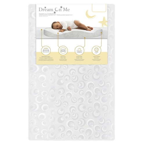 Dream on Me, 2-In-1 Breathable Foam Two-Sided 3" Mini/Portable Crib Mattress