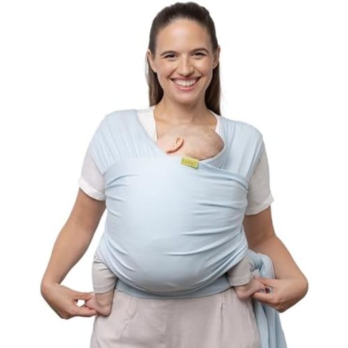 Boba Baby Wrap Carrier - Stretch Bamboo Newborn Sling, Serenity Light Blue
