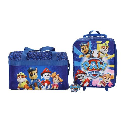 Bioworld Paw Patrol Pups & Logo 3-Piece Youth Duffle Bag Travel Set With Pilot Case & Luggage Tag
