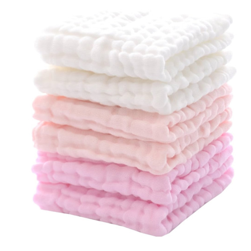 MUKIN Baby Washcloths and Burp Cloths, Soft Absorbent Towels for Newborns, 6 Pack, 12x12 Inches (Pink)