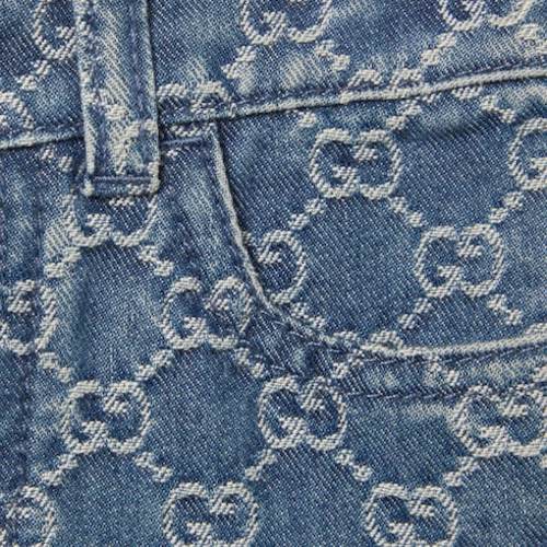Baby GG denim jacquard pants