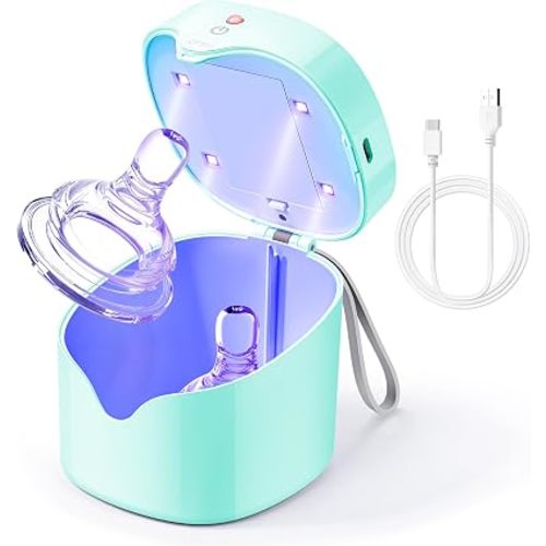 Portable U-V Pacifier Cleaner Case 99.99% Cleaned in 59 Seconds (Green)