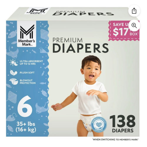 Member's Mark Premium Baby Diapers, Sizes Newborn - 8 - Samsclub.com