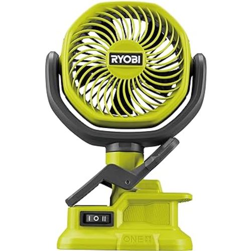 Ryobi RCF18-0 18V ONE+ Cordless 10cm Clamp Fan (Bare Tool) Hyper Green