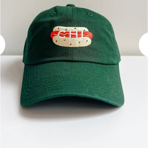 Youth Chi Hot Dog Icon Hat - Dark Green