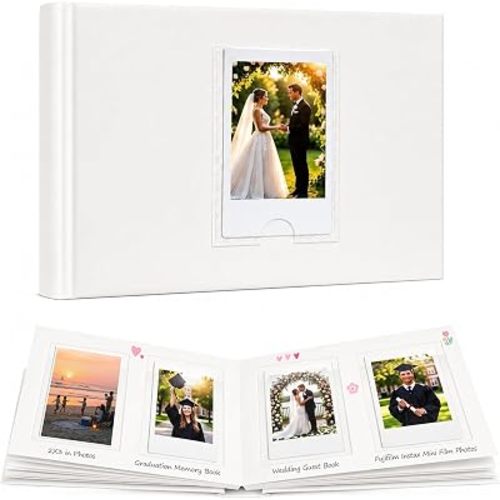 Ruibytree 64 Pockets Polariod Photo Album for Insatx Mini Pictures, White