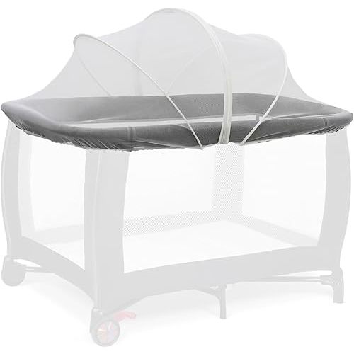 Cheermomo Mosquito Net for Pack n Play, Pack and Play Cover, Travel Crib Net to Keep Cats Out, Crib Tent with 2-Way Zipper for Playpen, Mini Crib (White)