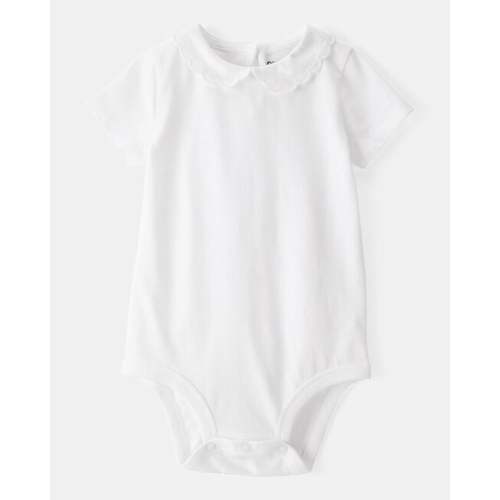 Baby Scalloped Collar Short-Sleeve Bodysuit - White - OshKosh B'gosh | Carter's
