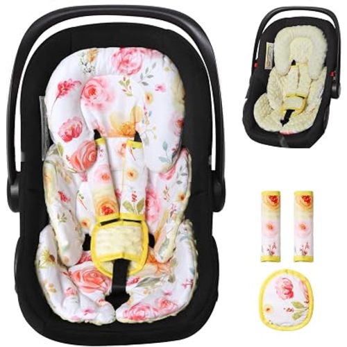 Infant Car Seat Insert, 2-in-1 Reversible Baby Carseat Cushion for Newborns