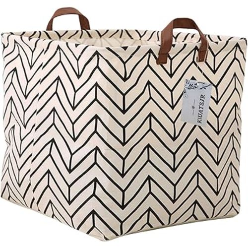 Square Storage Basket Fabric Organizer Bin for Toys,Books,Clothes,Gifts,Pets-Perfect for Home,Office,Nursery,Dorm,Shelf, Gift Baskets(Geometric)