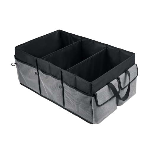 Auto Drive Super Jumbo Trunk Collapsed Organizer for Car ,3 Compartments 26.77x16.33x11.22"