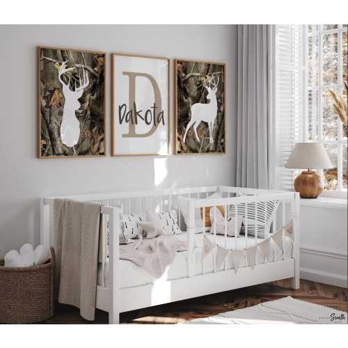 Camo Nursery Art: Personalized Deer Hunter Theme, Boys Bedroom Decor