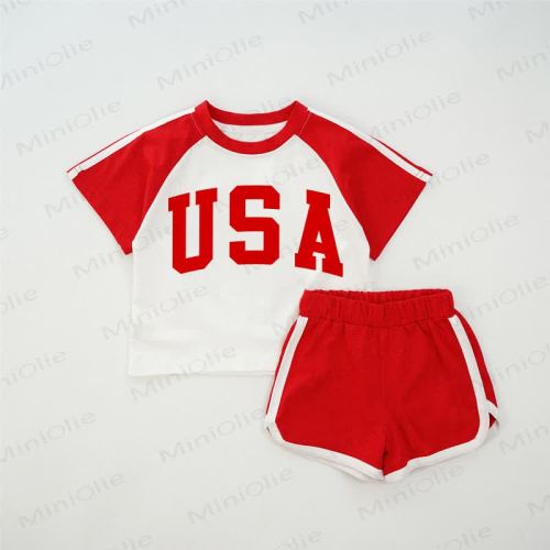 USA Baby Red Raglan T-shirt Set