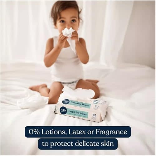 Millie Moon Sensitive Baby Wipes ~ (648 Count) ~ (9 Packs Of 72 Wipes) ~ (1Box)