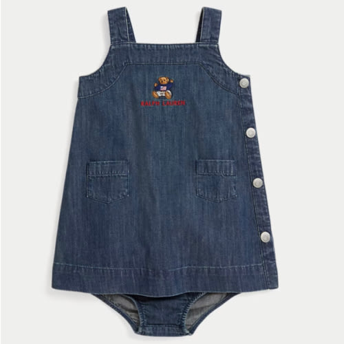 Polo Bear Denim Overall Dress