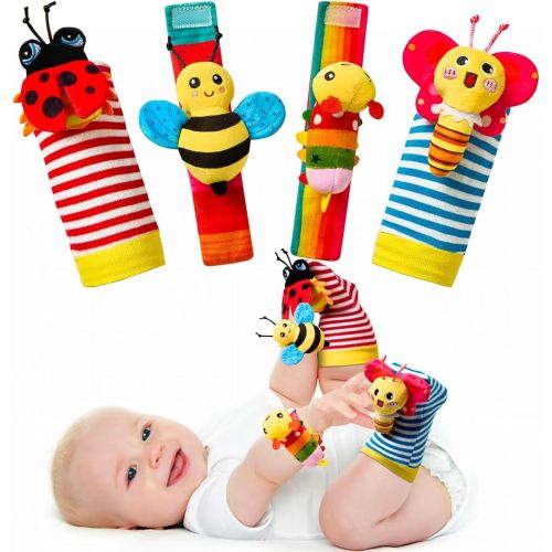 Baby Toys 0-6 Months: Baby Rattles 0-6 Months Baby Essentials for Boys Girl Infant Toys Wrist Rattles Socks Hand & Feet Newborn Essentials Must Haves Registry Search Shower Gifts for 0-3 0-12 Months