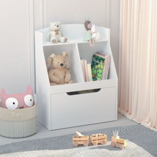 Homlux Kids Bookcase Multi-functional Book & Toy Organizer Cabinet W/storage Drawer,white