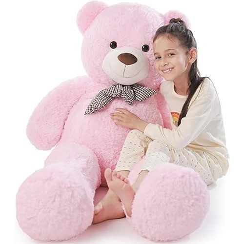 Poutmac Big Pink Teddy Bear 4Ft Giant Stuffed Animal Plush Toy for Girlfriend Women Kids for Valentines Christmas Birthday