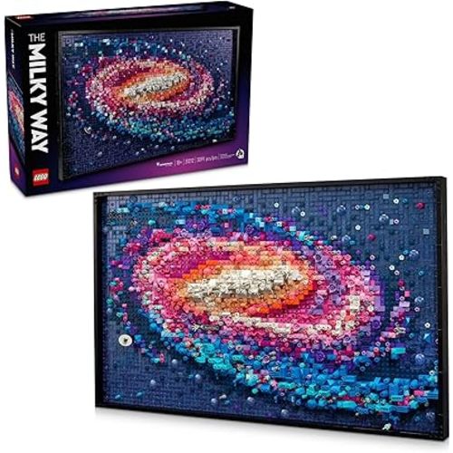 LEGO Art The Milky Way Galaxy Building Set - Space Decor DIY Kits for Adults for Bedroom Wall, Ages 18+ - Gift Ideas for Space Lovers, Men & Women - Includes Frame for Display - 31212