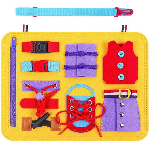 ABirdon Busy Board for Toddlers, Montessori Toys for Baby Learn Preschool Basic Skills, Sensory Toys for Practice Fine Motor Skills, Autism Educational Learning Toys for Airplane, Car or Home