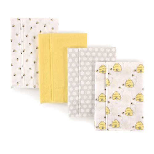 Hudson Baby Unisex Baby Cotton Flannel Burp Cloths, Bee, One Size