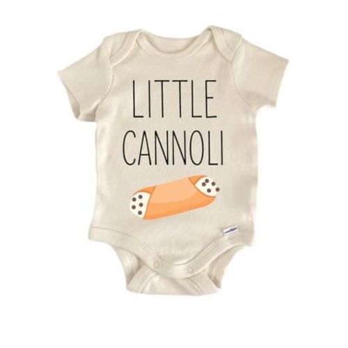 Little Cannoli Italian Food Newborn Baby Bodysuit Natural Newborn