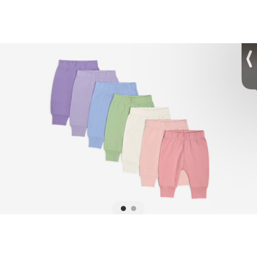 Small Story Organic Cotton Solid Everyday Pant (7 Pack) - Ocean Mix, 0-3 M