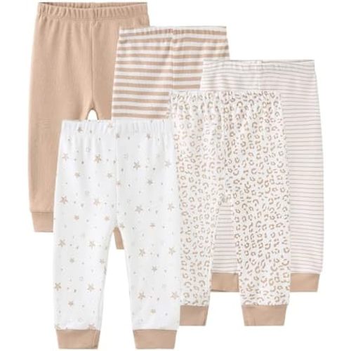 Unisex Baby 5-Pack Long Pants Boys Girls Toddler Cotton Shorts Gift Set