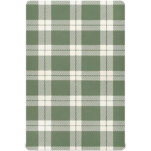 Olive Green Gingham Plaid Crib Sheets - Boys & Girls Cotton Crib Sheet for Standard Crib and Toddler Mattresses 52 X 28 Inch