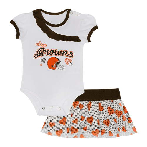 Newborn & Infant Cleveland Browns Love My Team Bodysuit & Skirt Set