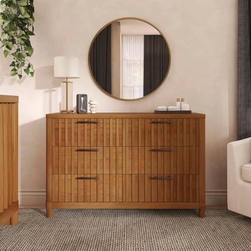 Evolur Flynn 6-Drawer Double Dresser in Sedona