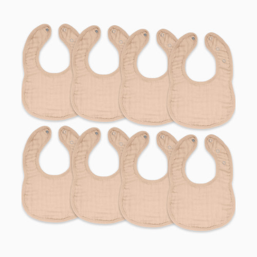 Comfy Cubs Muslin Bibs with Adjustable Snaps (8 Pack) - Blush, 8