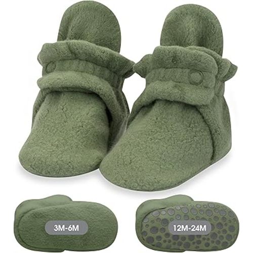 Zutano Baby Boys' Cozie Fleece Baby Booties With Grippers