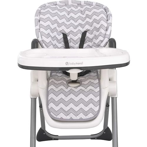 Soft Gray and White Chevron High Chair Pad | Easy to Install Replacement Cushion Fits Most 3-5 Point Harness High Chairs