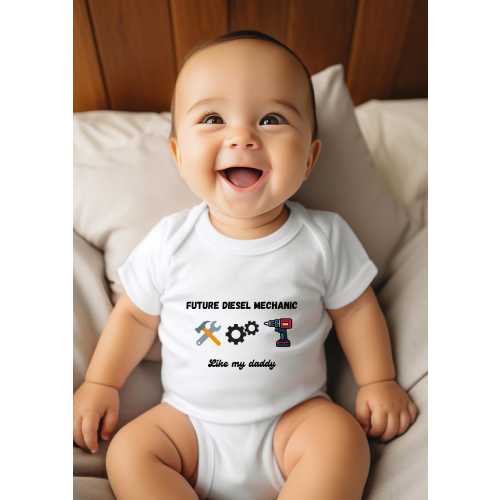 Future Diesel Mechanic Infant Onesie, Fathers Day Gift, Mechanic Baby Outfit, Diesel Mechanic Baby Gift, Mechanic Baby Clothes,